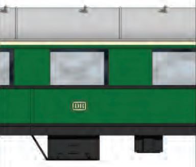 Zustand 1957-1972, Wagennr. 105003 Ffm, Farbe chromoxydgrün, Typ Gepäckwagen, Innenbeleuchtung und Tischlampen digital schaltbar, 5 Wagen ab 750€